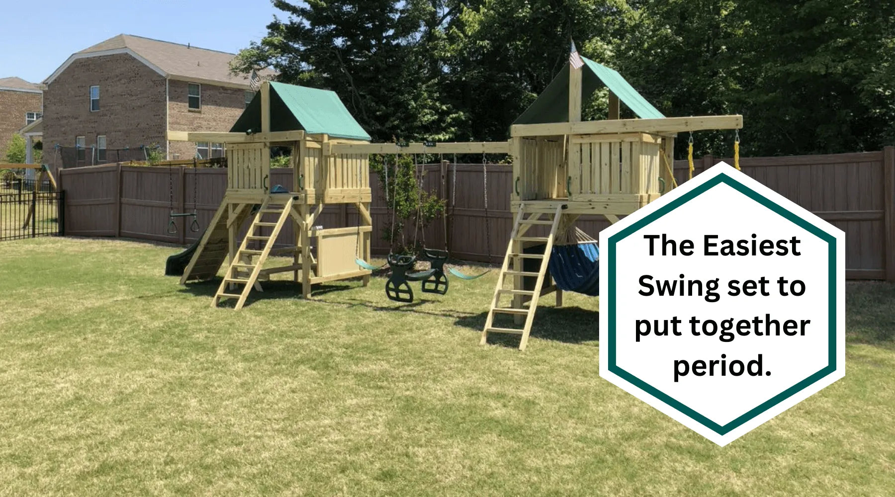 The easiest wooden swing set to put together, period.